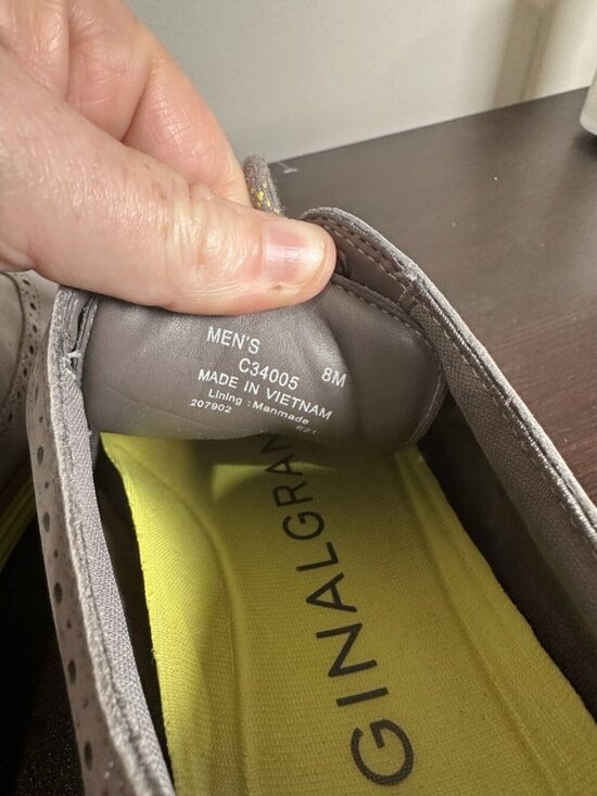 Cole Haan Zerogrand OG Wingtip Oxford Golf Shoes Waterproof Grey Neon Mens 8 main image 4